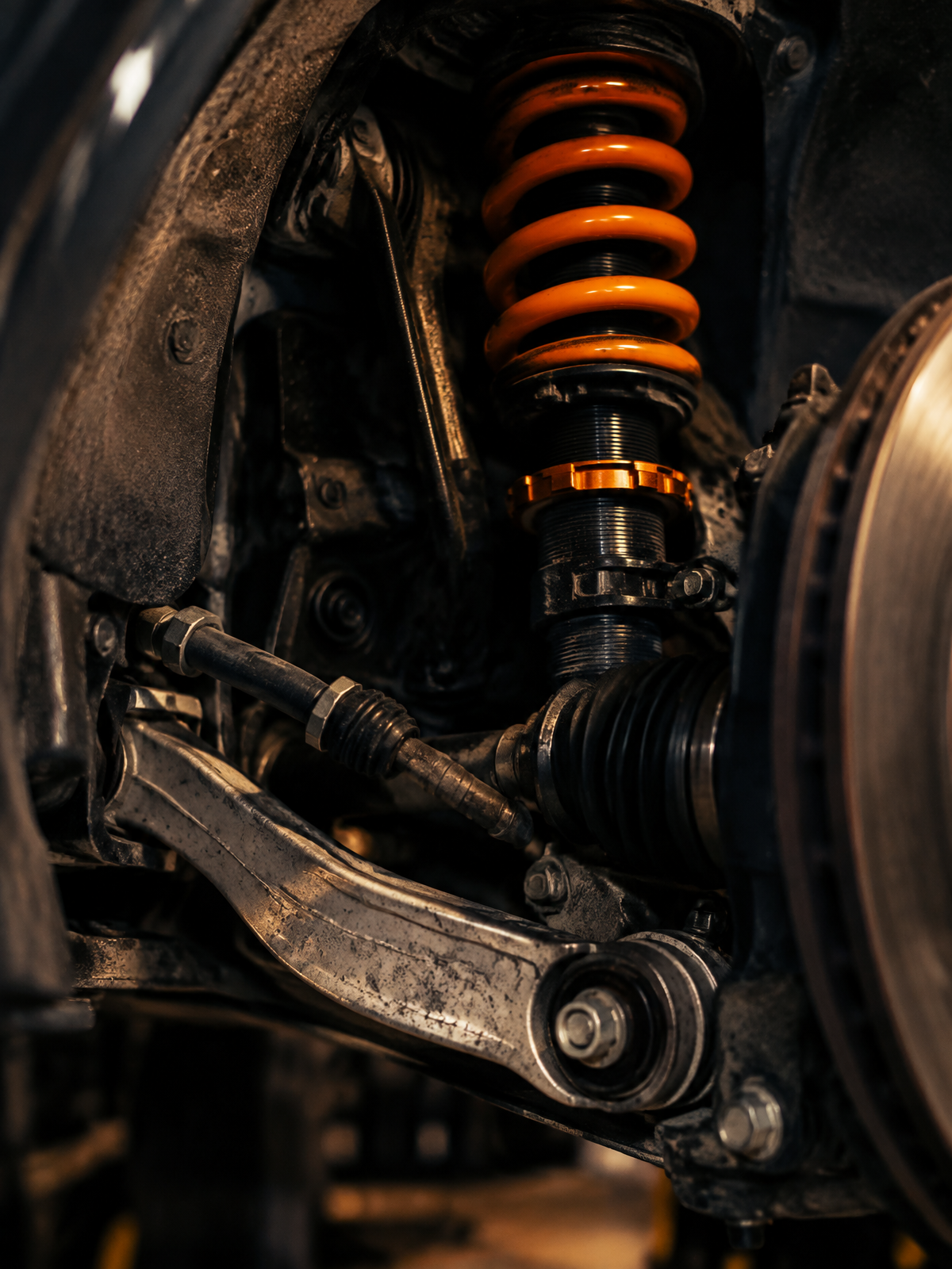 Coilover suspension detail